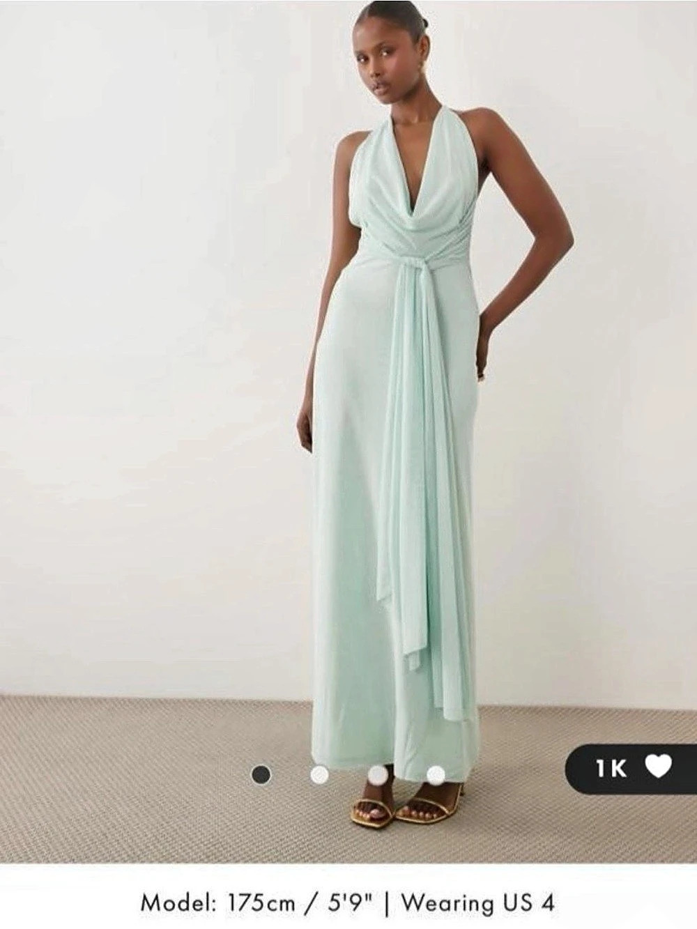 Halter Backless Maxi Dress in light aqua Like New